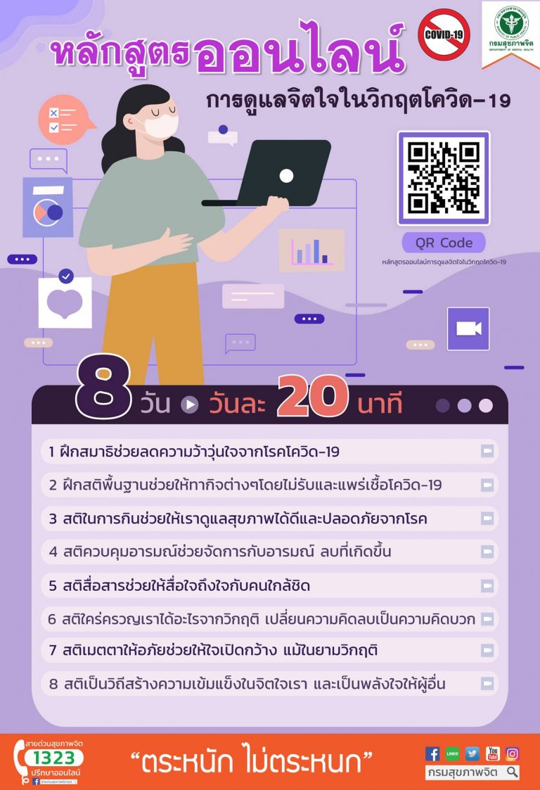 หลักสูตรออนไลน์ การดูแลจิตใจในวิกฤตโควิด-19🧘‍♀️