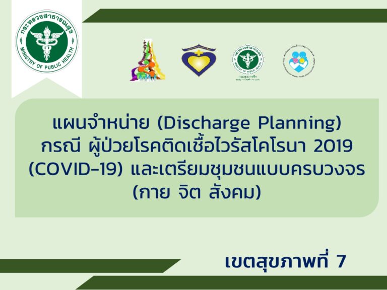 แนวทางการดูแลจิตใจและแผนจำหน่าย (Discharge Planning) กรณี ผู้ป่วยโรคติดเชื้อไวรัสโคโรนา2019 (COVID-19) และเตรียมชุมชนแบบครบวงจร (กาย จิต สังคม)